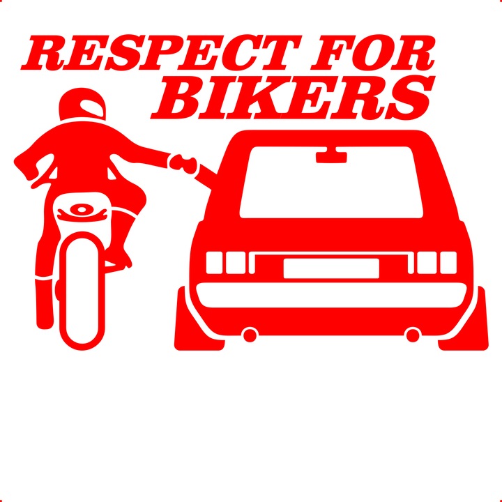 Sticker auto respect mk 1 en, Cri Flo, Rezistent la apa, Culoare Rosu, Marime 21 cm