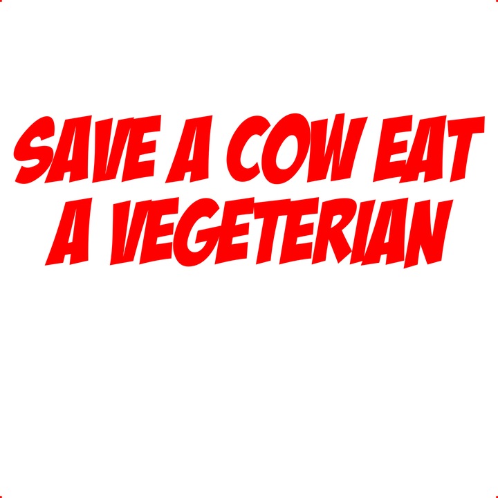 Sticker auto save a cow, Cri Flo, Rezistent la apa, Culoare Rosu, Marime 21 cm