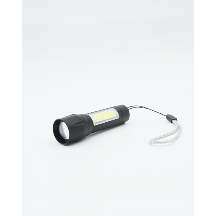 Мини фенерче от алуминиева сплав, LED, със странична COB лампа, презареждащо се, телескопично увеличение, малък размер