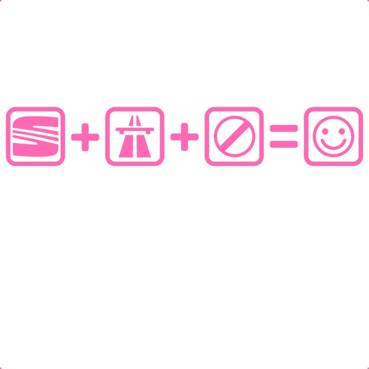 Sticker auto seat autostrada, Cri Flo, Rezistent la apa, Culoare Roz, Marime 21 cm