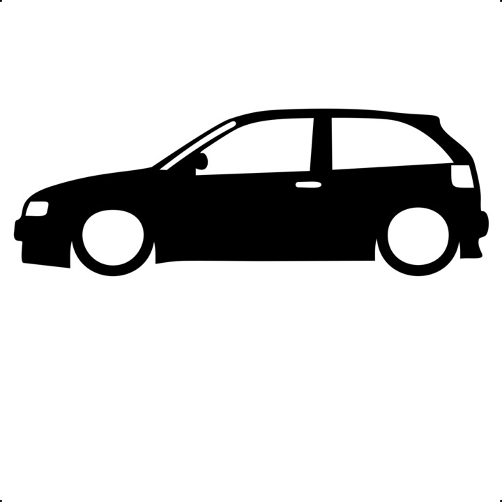 Sticker auto seat lateral, Cri Flo, Rezistent la apa, Culoare Negru, Marime 21 cm