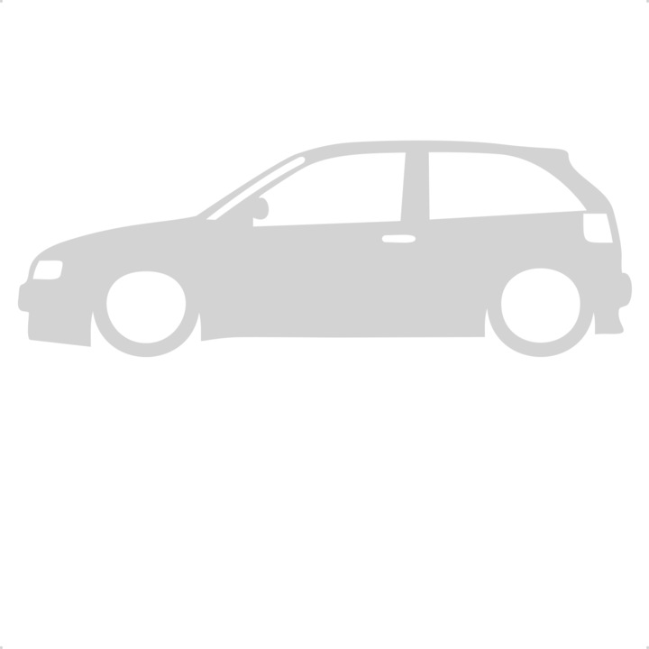 Sticker auto seat lateral, Cri Flo, Rezistent la apa, Culoare Alb, Marime 21 cm