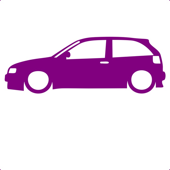 Sticker auto seat lateral, Cri Flo, Rezistent la apa, Culoare Mov, Marime 21 cm