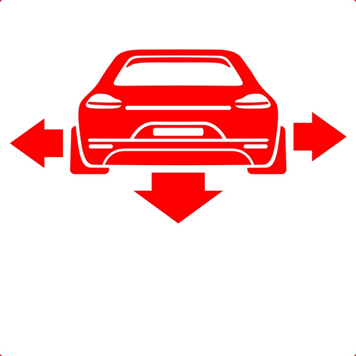 Sticker auto scirocco spate low, Cri Flo, Rezistent la apa, Culoare Rosu, Marime 21 cm