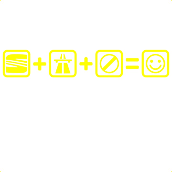 Sticker auto seat autostrada, Cri Flo, Rezistent la apa, Culoare Galben, Marime 21 cm