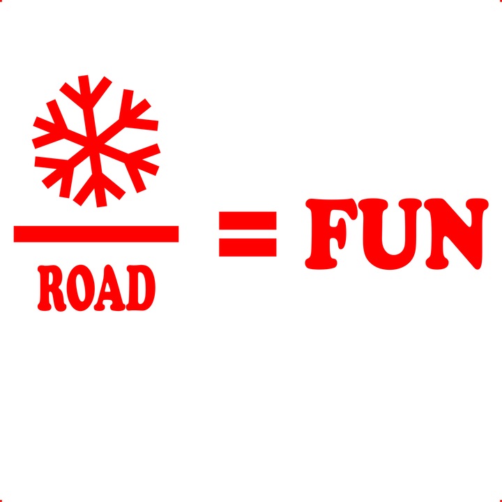 Sticker auto snow road fun, Cri Flo, Rezistent la apa, Culoare Rosu, Marime 21 cm