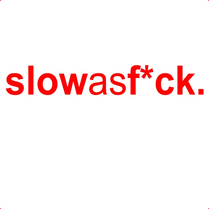 Sticker auto slow as f ck, Cri Flo, Rezistent la apa, Culoare Rosu, Marime 21 cm
