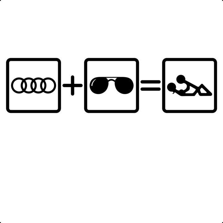 Sticker auto still audi, Cri Flo, Rezistent la apa, Culoare Negru, Marime 21 cm