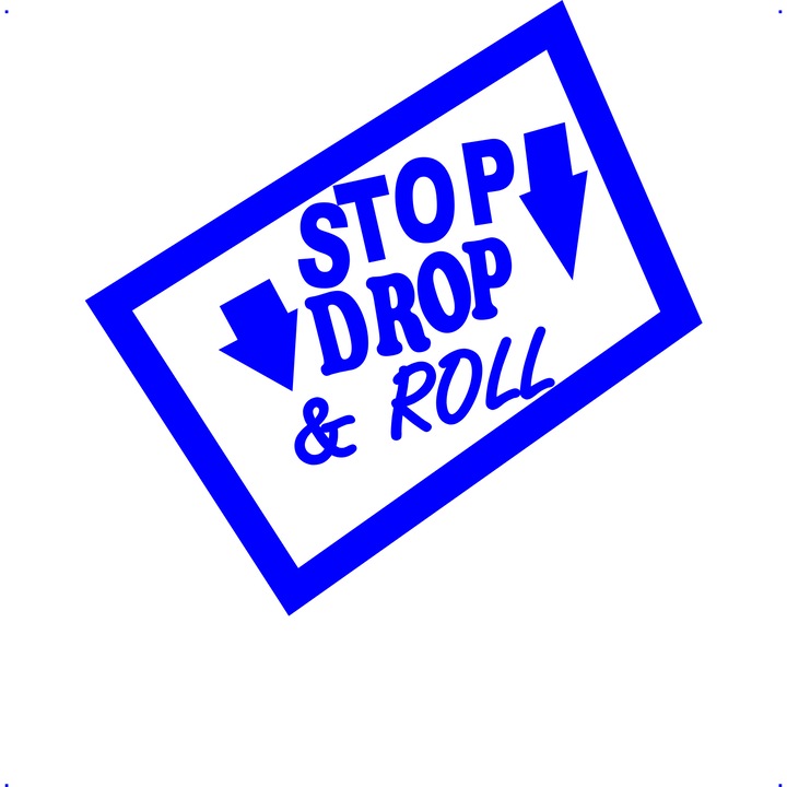 Sticker auto stop drop and droll, Cri Flo, Rezistent la apa, Culoare Albastru, Marime 21 cm