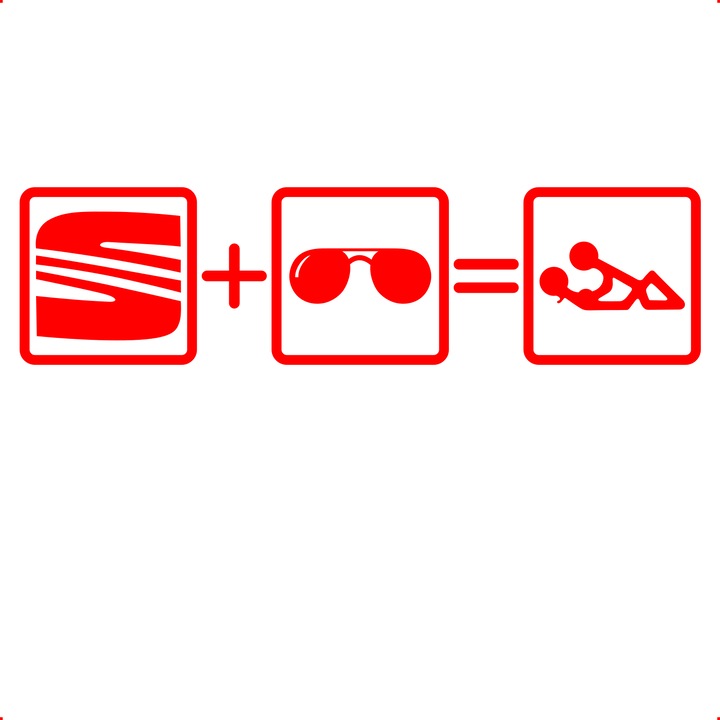 Sticker auto still seat, Cri Flo, Rezistent la apa, Culoare Rosu, Marime 21 cm