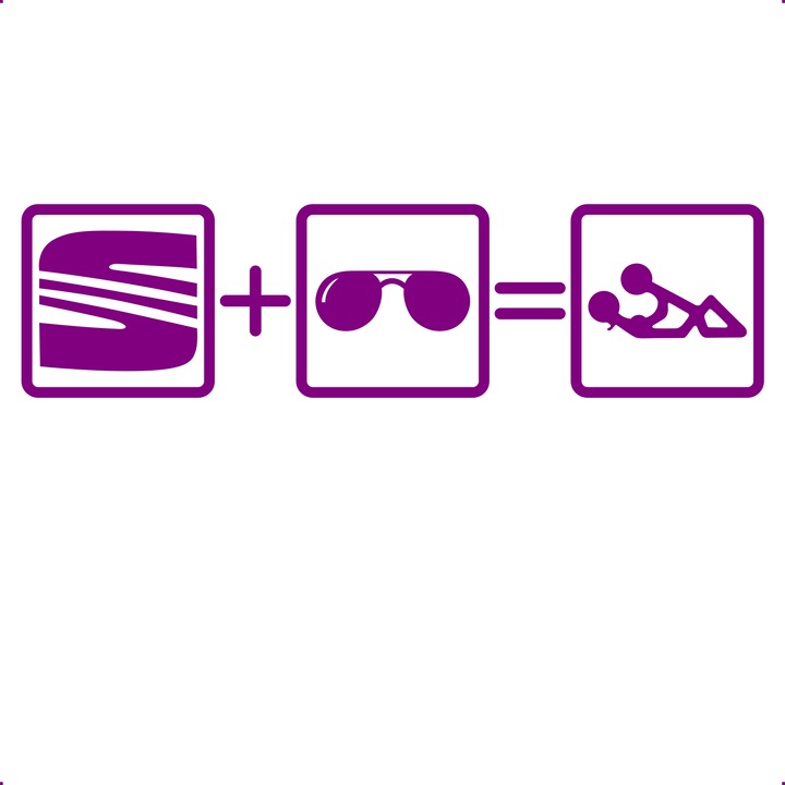 Sticker auto still seat, Cri Flo, Rezistent la apa, Culoare Mov, Marime 21 cm