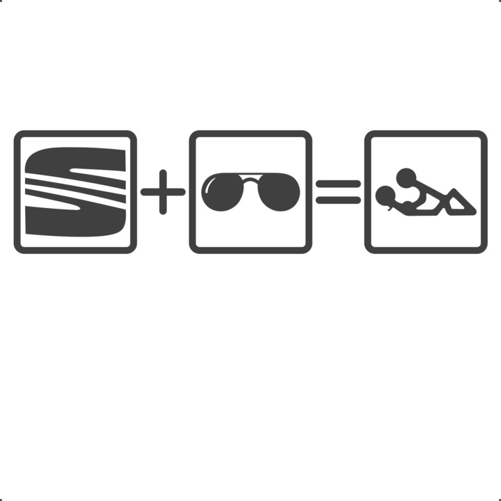 Sticker auto still seat, Cri Flo, Rezistent la apa, Culoare Gri, Marime 21 cm