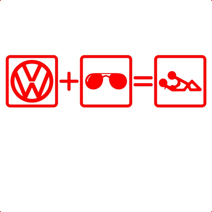 Sticker auto still volkswagen, Cri Flo, Rezistent la apa, Culoare Rosu, Marime 21 cm