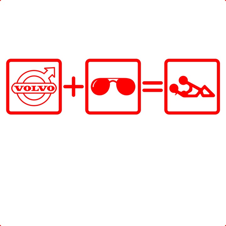 Sticker auto still volvo, Cri Flo, Rezistent la apa, Culoare Rosu, Marime 21 cm