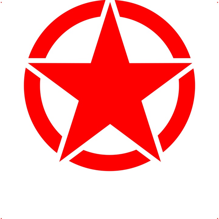 Sticker auto stea in cerc, Cri Flo, Rezistent la apa, Culoare Rosu, Marime 21 cm