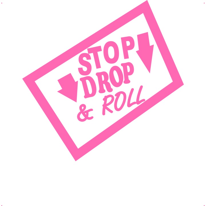 Sticker auto stop drop and droll, Cri Flo, Rezistent la apa, Culoare Roz, Marime 21 cm