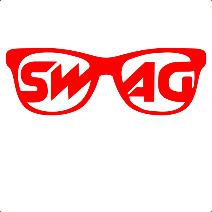 Sticker auto swag glasses, Cri Flo, Rezistent la apa, Culoare Rosu, Marime 21 cm