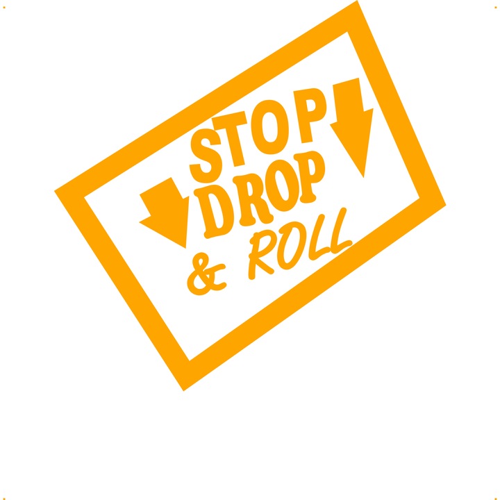 Sticker auto stop drop and droll, Cri Flo, Rezistent la apa, Culoare Portocaliu, Marime 21 cm