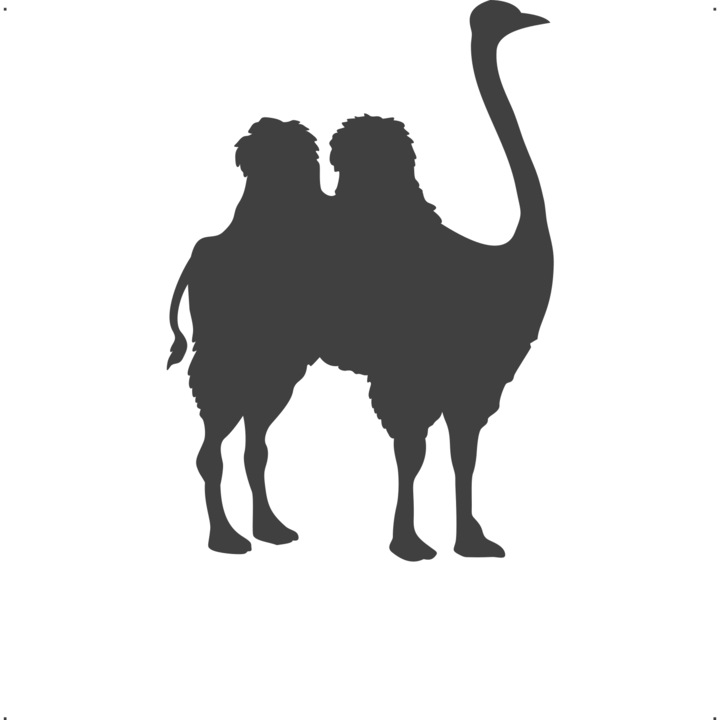 Sticker auto strutocamila, Cri Flo, Rezistent la apa, Culoare Gri, Marime 21 cm