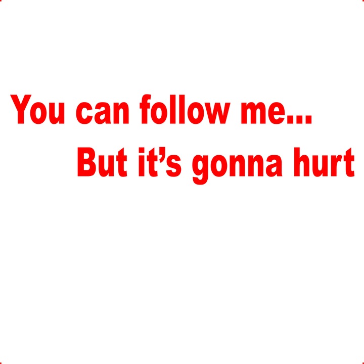 Sticker auto you can follow me, Cri Flo, Rezistent la apa, Culoare Rosu, Marime 21 cm