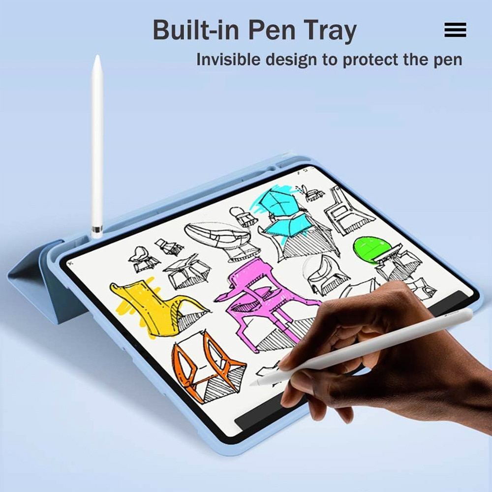 Husa Tableta FlexPro pentru Samsung Galaxy Tab S9 FE Plus, Protectie Completa, Functie Stand, Suport Creion, Albastru deschis