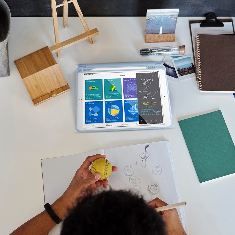 Husa Tableta FlexPro pentru Samsung Galaxy Tab S9 FE Plus, Protectie Completa, Functie Stand, Suport Creion, Albastru deschis