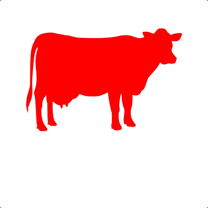 Sticker auto vaca v2, Cri Flo, Rezistent la apa, Culoare Rosu, Marime 21 cm