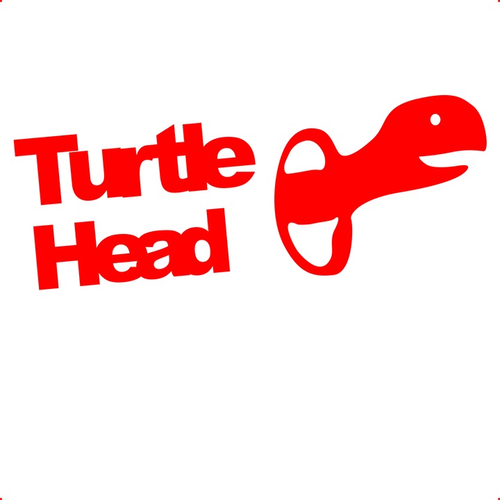 Sticker auto turtle head, Cri Flo, Rezistent la apa, Culoare Rosu, Marime 21 cm