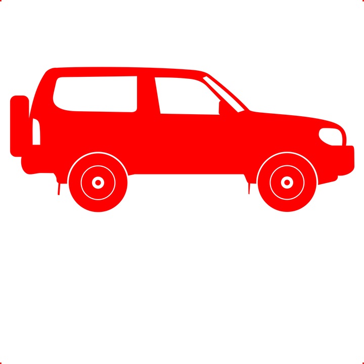 Sticker auto toyota land cruiser, Cri Flo, Rezistent la apa, Culoare Rosu, Marime 21 cm