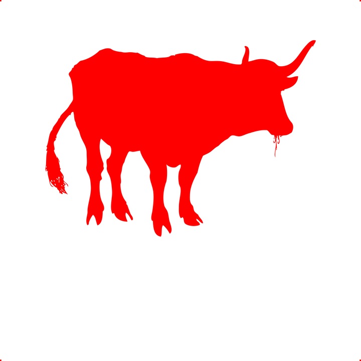 Sticker auto vaca v1, Cri Flo, Rezistent la apa, Culoare Rosu, Marime 21 cm