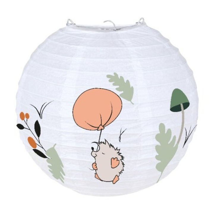 Лампа за таван Rabalux Hedgy, от хартия, бял, многоцветна, E27, 1x40W, диаметър 40 см, IP20