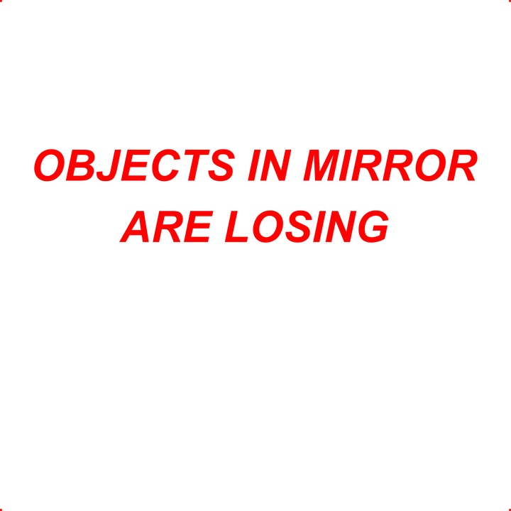 Sticker auto objects are losing, Cri Flo, Rezistent la apa, Culoare Rosu, Marime 21 cm