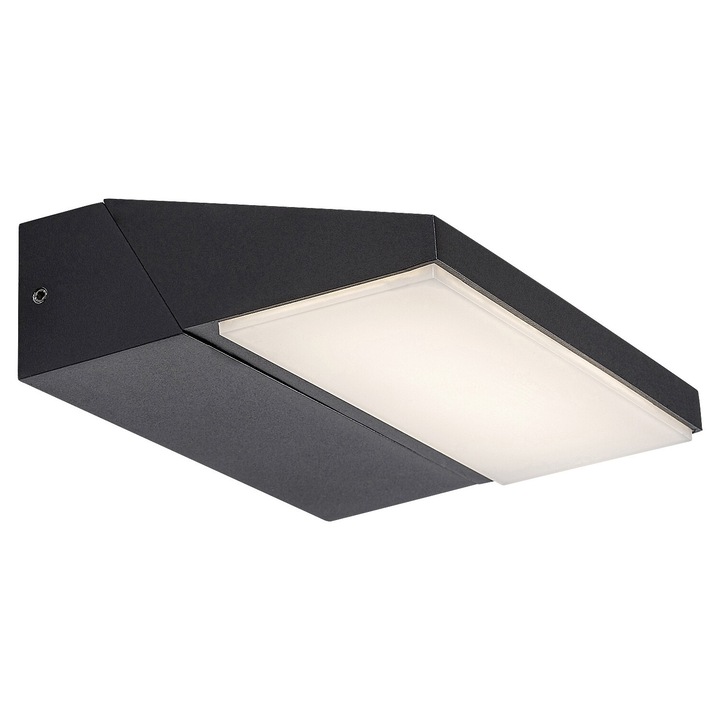 Lampa de perete exterior Rabalux Senica negru LED 13W 540Lm 4000K inaltime 5cm IP65