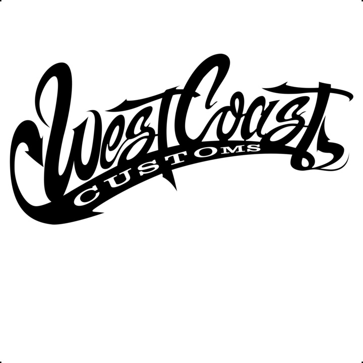 Sticker auto west coast, Cri Flo, Rezistent la apa, Culoare Negru, Marime 21 cm