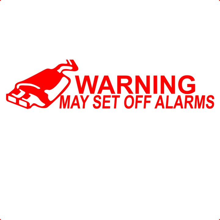 Sticker auto warning alarm, Cri Flo, Rezistent la apa, Culoare Rosu, Marime 21 cm