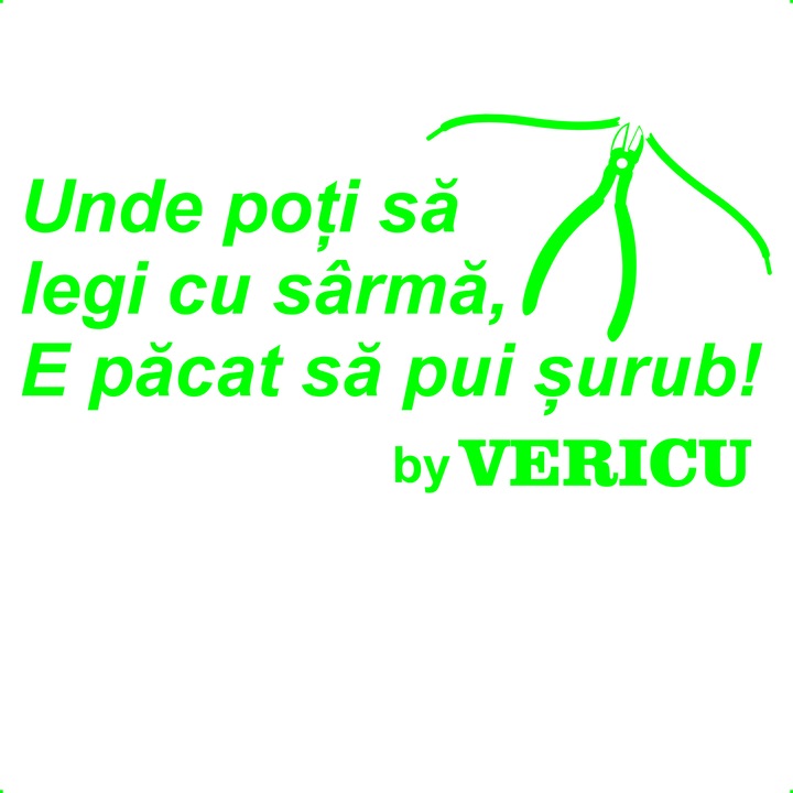 Sticker auto unde poti sa legi cu sarma e pacat surub, Cri Flo, Rezistent la apa, Culoare Verde, Marime 21 cm