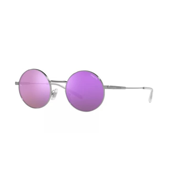 Arnette, Ochelari de soare rotunzi cu lentile oglinda Drophead, Argintiu, 49-21-140
