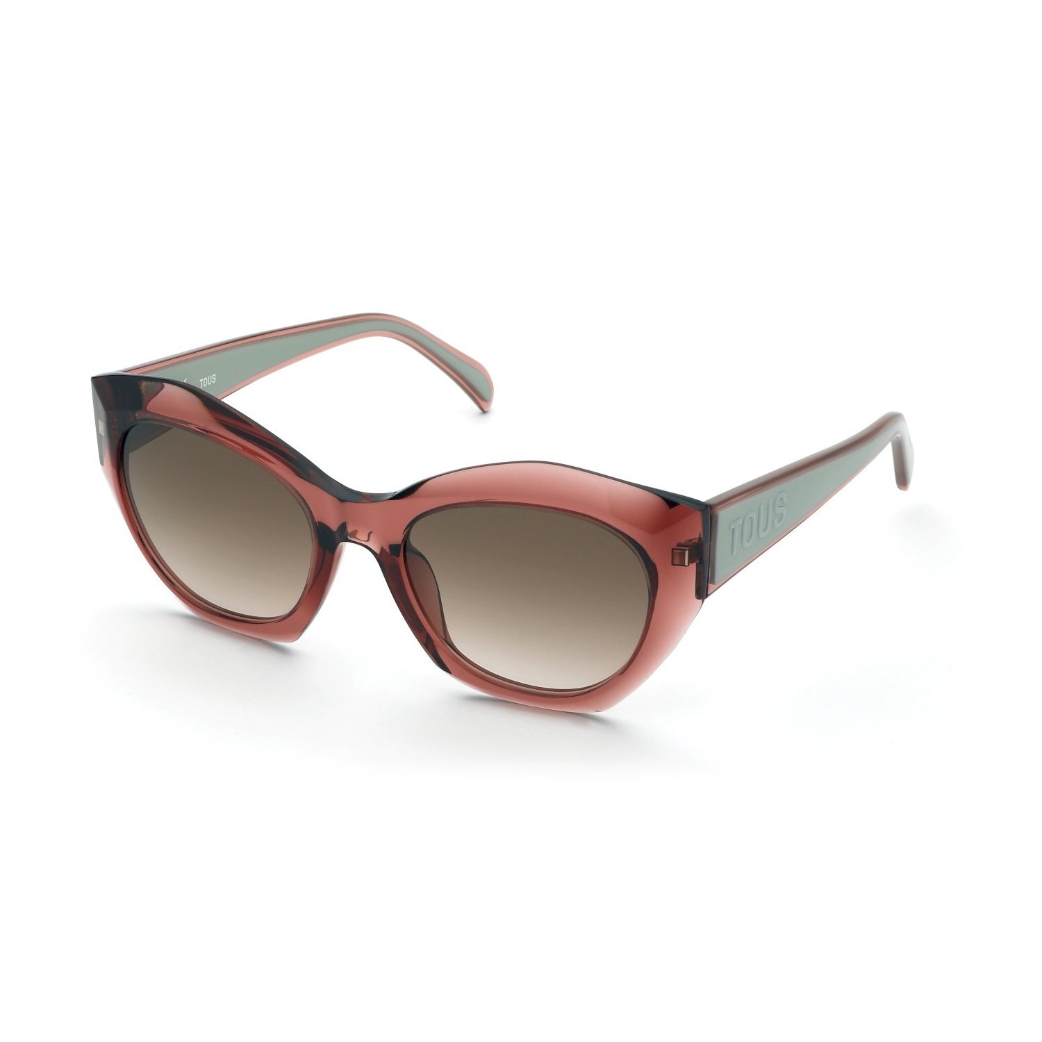 TOUS, Ochelari de soare cu lentile ovale, Gri, Rosu stins, 54-20-140