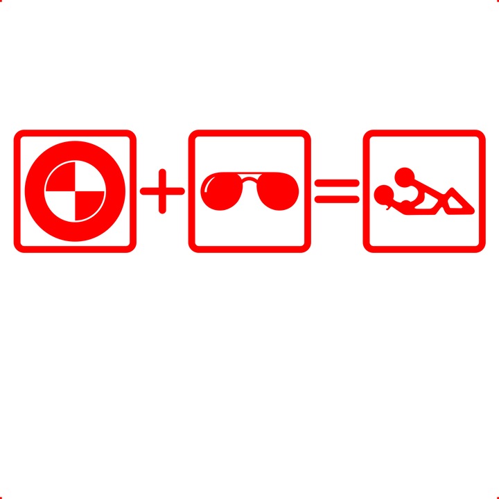 Sticker auto still bmw, Cri Flo, Rezistent la apa, Culoare Rosu, Marime 21 cm