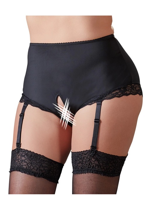 Cottelli Curves szexi bugyi, magas derekú, virágmintás csipke, 2XL