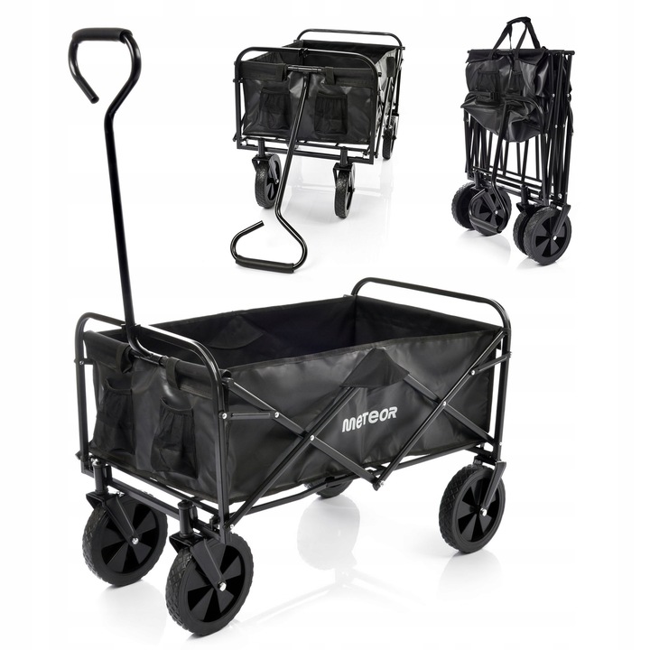 Carucior De Transport, Meteor, x-200, Compact Si Spatios, Caruciorul Este Un Element Indispensabil Al Echipamentului De Turism, Fabricat Solid, Ofera Protectie Impotriva Diferitelor Conditii Meteorologice x 54 x 20 x 78 cm (Dimensiuni Impachetat), Negru