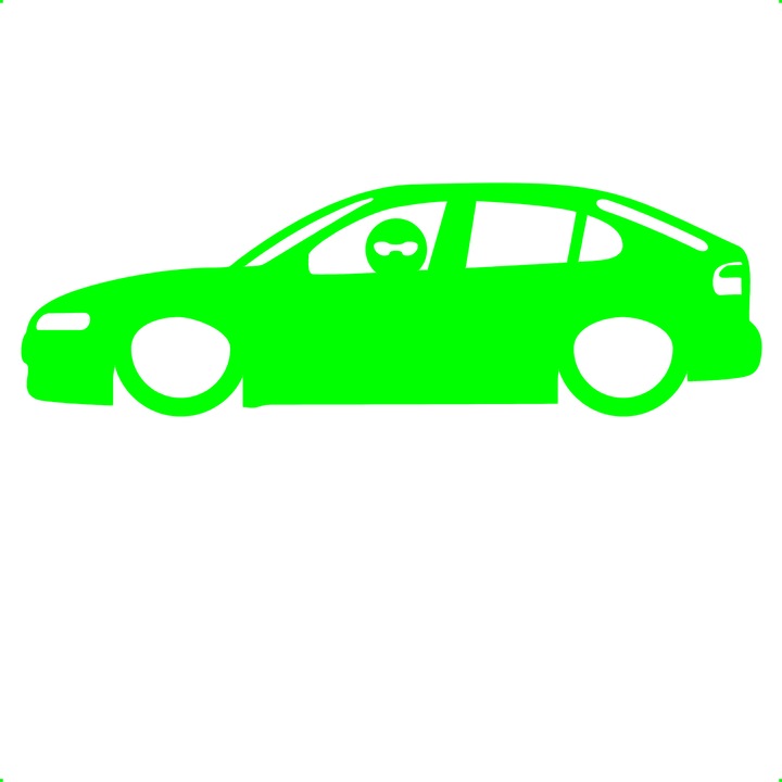 Sticker auto seat leon stig, Cri Flo, Rezistent la apa, Culoare Verde, Marime 21 cm