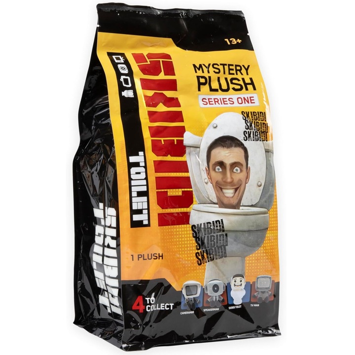 Skibidi toalett 28 cm Mystery plüss véletlenszerűen