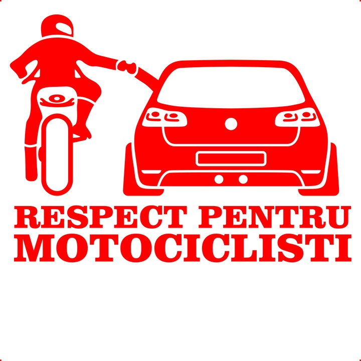 Sticker auto respect golf r ro, Cri Flo, Rezistent la apa, Culoare Rosu, Marime 21 cm