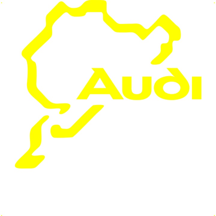 Sticker auto nurburgring audi, Cri Flo, Rezistent la apa, Culoare Galben, Marime 21 cm