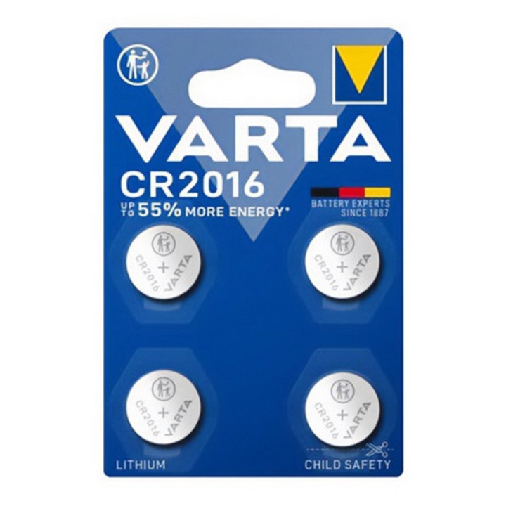 Varta gombelem, cr2016, 3v, lítium, 4db/csomag