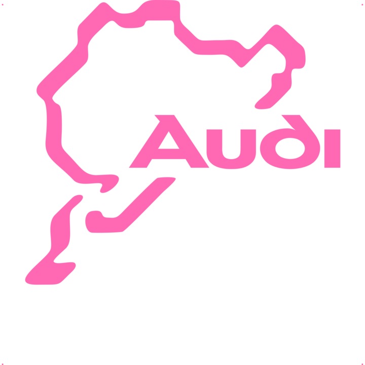 Sticker auto nurburgring audi, Cri Flo, Rezistent la apa, Culoare Roz, Marime 21 cm