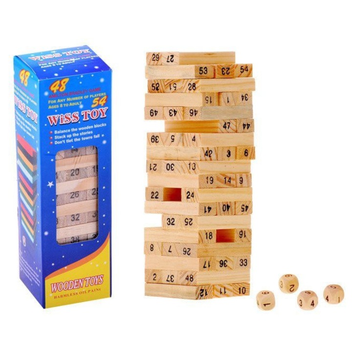 Jenga társasjáték dobókockákkal