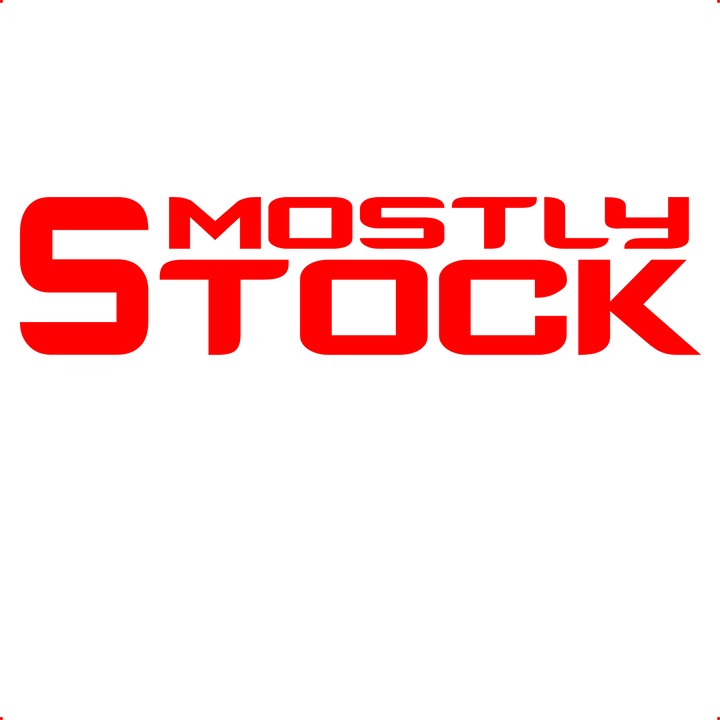 Sticker auto mostly stock, Cri Flo, Rezistent la apa, Culoare Rosu, Marime 21 cm