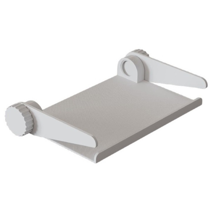 Etajeră pentru televizor, alb, montaj deasupra ecranului, material PLA, 1 raft